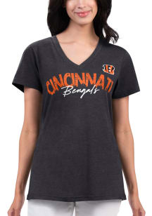 Cincinnati Bengals Womens Black Key Move Short Sleeve T-Shirt