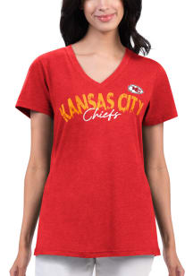 Kansas City Chiefs Womens Red Key Move Short Sleeve T-Shirt