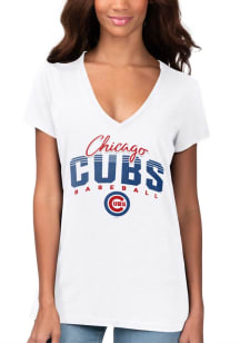 Chicago Cubs Womens White Fair Catch Short Sleeve T-Shirt