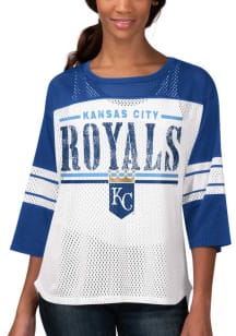 Kansas City Royals Womens First Team Design Fashion Baseball Jersey - Blue