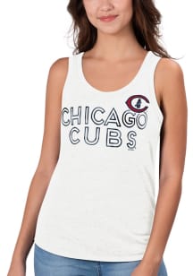 Chicago Cubs Womens White Playoff Tank Top