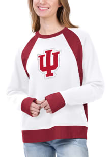 Indiana Hoosiers Womens White Game Plan Crew Sweatshirt