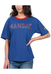 Kansas Jayhawks Womens Blue MVP Short Sleeve T-Shirt
