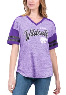 K-State Wildcats Womens Purple Referee Short Sleeve T-Shirt