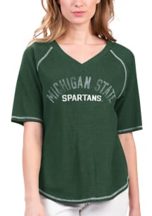 Michigan State Spartans Womens Green Ball Chase Short Sleeve T-Shirt