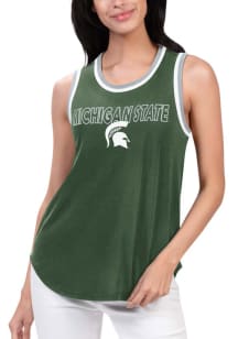 Michigan State Spartans Womens Green Strategy Tank Top