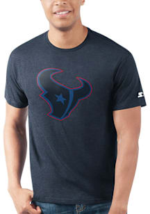 Starter Houston Texans Navy Blue Pop Outline Short Sleeve T Shirt