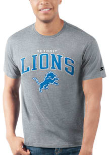 Starter Detroit Lions Grey Arch Name Mascot Short Sleeve T Shirt