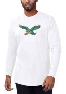 Starter Philadelphia Eagles White Primary Logo Long Sleeve T Shirt