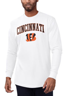 Starter Cincinnati Bengals White Arch Name Design Long Sleeve T Shirt