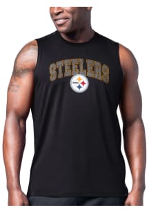 MSX Pittsburgh Steelers Mens Black Assist Short Sleeve Tank Top