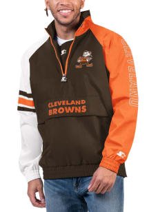 Starter Cleveland Browns Mens Brown Elite Pullover Jackets