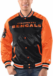 Starter Cincinnati Bengals Mens Black The Renegade Medium Weight Jacket
