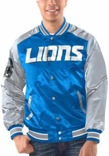 Starter Detroit Lions Mens Blue The Renegade Medium Weight Jacket