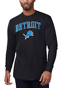 Starter Detroit Lions Black Arch Name Design Long Sleeve T Shirt