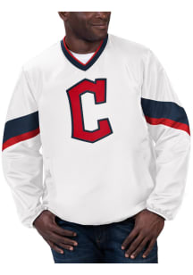 Cleveland Guardians Mens White Yardline Pullover Jackets
