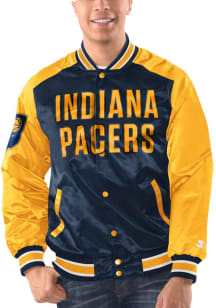 Starter Indiana Pacers Mens Navy Blue The Renegade Medium Weight Jacket
