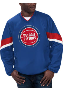 Starter Detroit Pistons Mens Blue Yardline Pullover Jackets