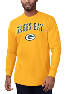 Starter Green Bay Packers Gold Arch Name Long Sleeve T Shirt