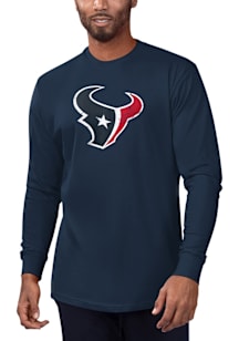 Starter Houston Texans Navy Blue Primary Logo Long Sleeve T Shirt