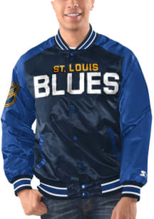Starter St Louis Blues Mens Blue The Renegade Medium Weight Jacket