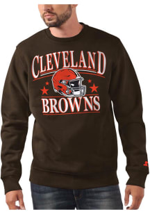 Starter Cleveland Browns Mens Brown Helmet Long Sleeve Crew Sweatshirt