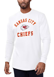 Starter Kansas City Chiefs White #1 Design Long Sleeve T Shirt