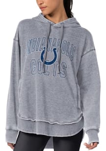 Indianapolis Colts Womens Grey Burnout Hooded Sweatshirt