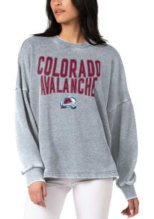 Colorado Avalanche Womens Grey Burnout Crew Sweatshirt