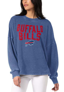 Buffalo Bills Womens Blue Burnout Crew Sweatshirt