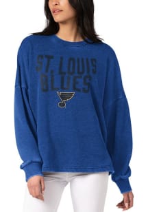 St Louis Blues Womens Blue Burnout Crew Sweatshirt