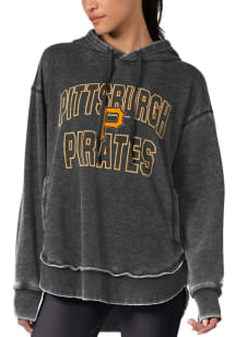 Pittsburgh Pirates Womens Black Burnout Hooded Sweatshirt