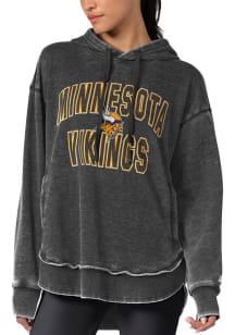 Minnesota Vikings Womens Black Burnout Hooded Sweatshirt