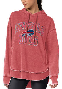 Buffalo Bills Womens Red Burnout Hooded Sweatshirt
