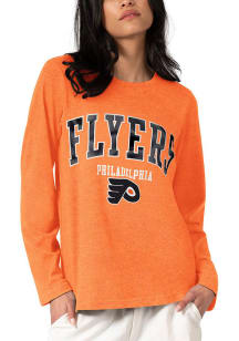 Philadelphia Flyers Womens Orange Foil LS Tee