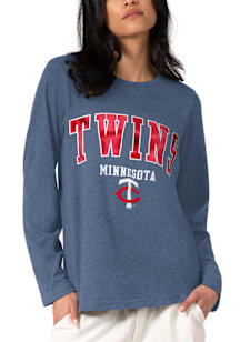 Minnesota Twins Womens Navy Blue Foil LS Tee