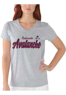 Colorado Avalanche Womens Grey Foil Short Sleeve T-Shirt