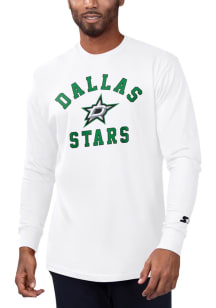 Starter Dallas Stars White #1 Design Long Sleeve T Shirt