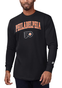 Starter Philadelphia Flyers Black Arch Name Design Long Sleeve T Shirt