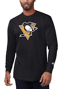 Starter Pittsburgh Penguins Black Primary Design Long Sleeve T Shirt