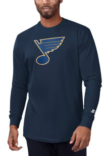 Starter St Louis Blues Navy Blue Primary Long Sleeve T Shirt