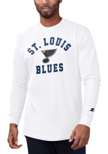 Starter St Louis Blues White #1 Design Long Sleeve T Shirt