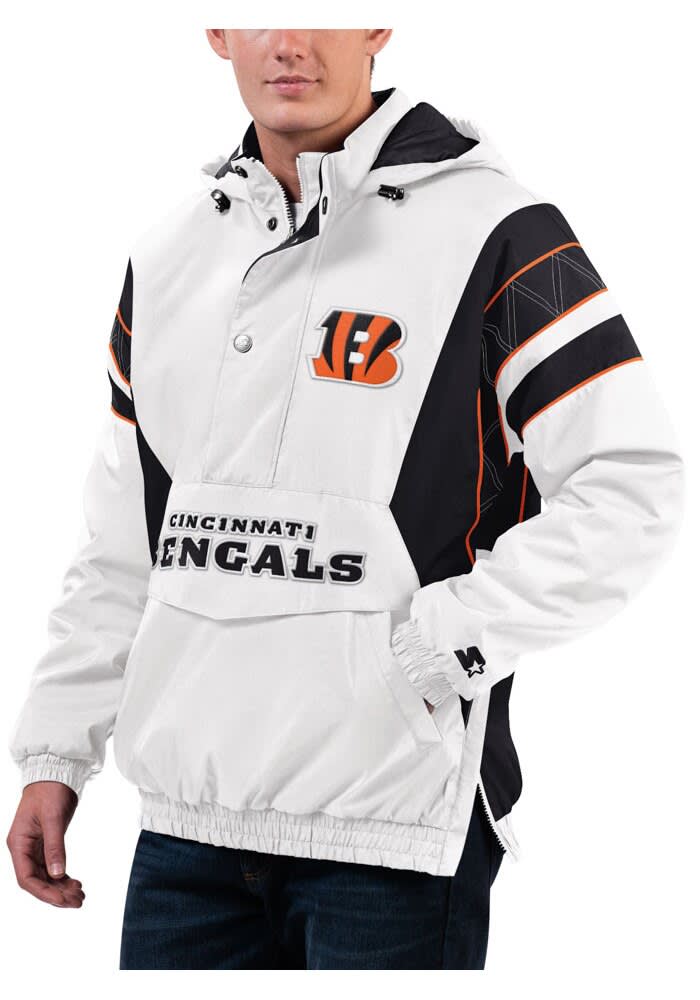 Starter Cincinnati Bengals Mens Polyfill White Pullover Jackets