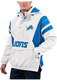 Starter Detroit Lions Mens White Polyfill Pullover Jackets
