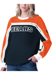 Chicago Bears Womens Navy Blue Bench Crew Sweatshirt