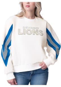 Detroit Lions Womens White Punt Crew Sweatshirt