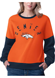Denver Broncos Womens Orange Arena Crew Sweatshirt