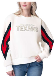 Houston Texans Womens White Punt Crew Sweatshirt