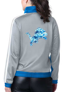 Detroit Lions Womens Blue Rebel Long Sleeve Track Jacket