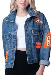 Denver Broncos Womens Blue Game Ball Light Weight Jacket